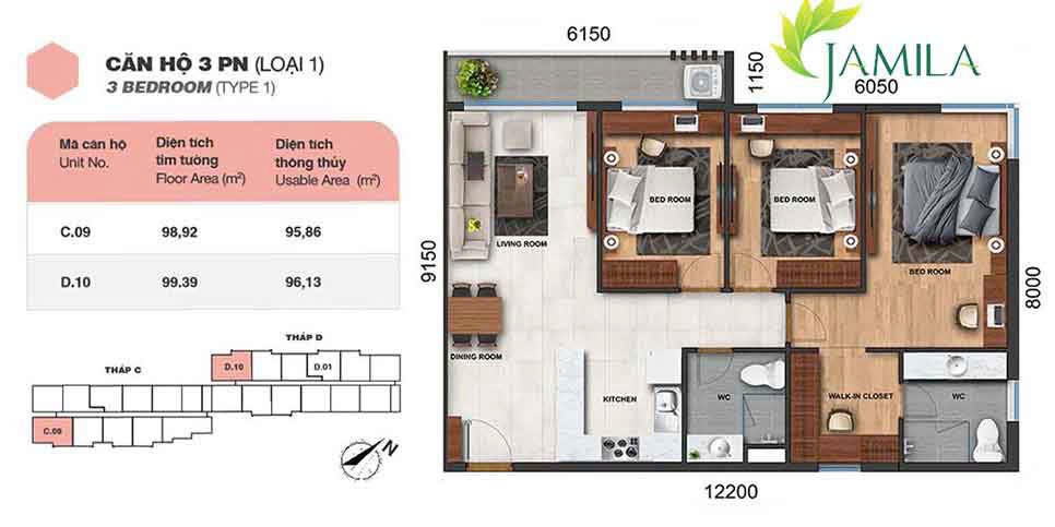 Cho thuê Căn hộ chung cư Quận 9, Hồ Chí Minh, Diện tích 100m², Giá 16 Triệu/tháng 9
