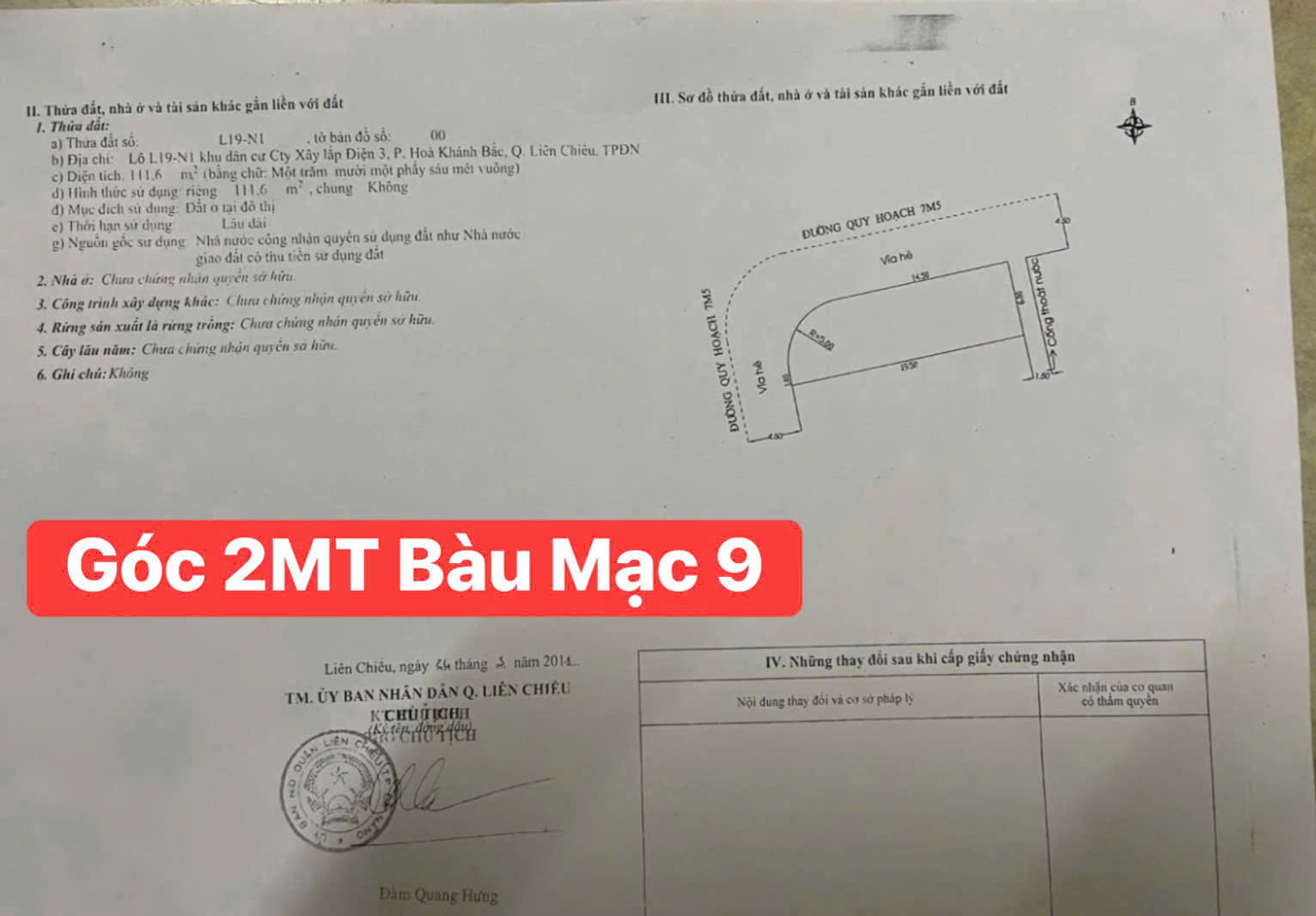 Bán đất GÓC 2MT đường Bàu Mạc 9 & 12 thông Nguyễn Chánh 3