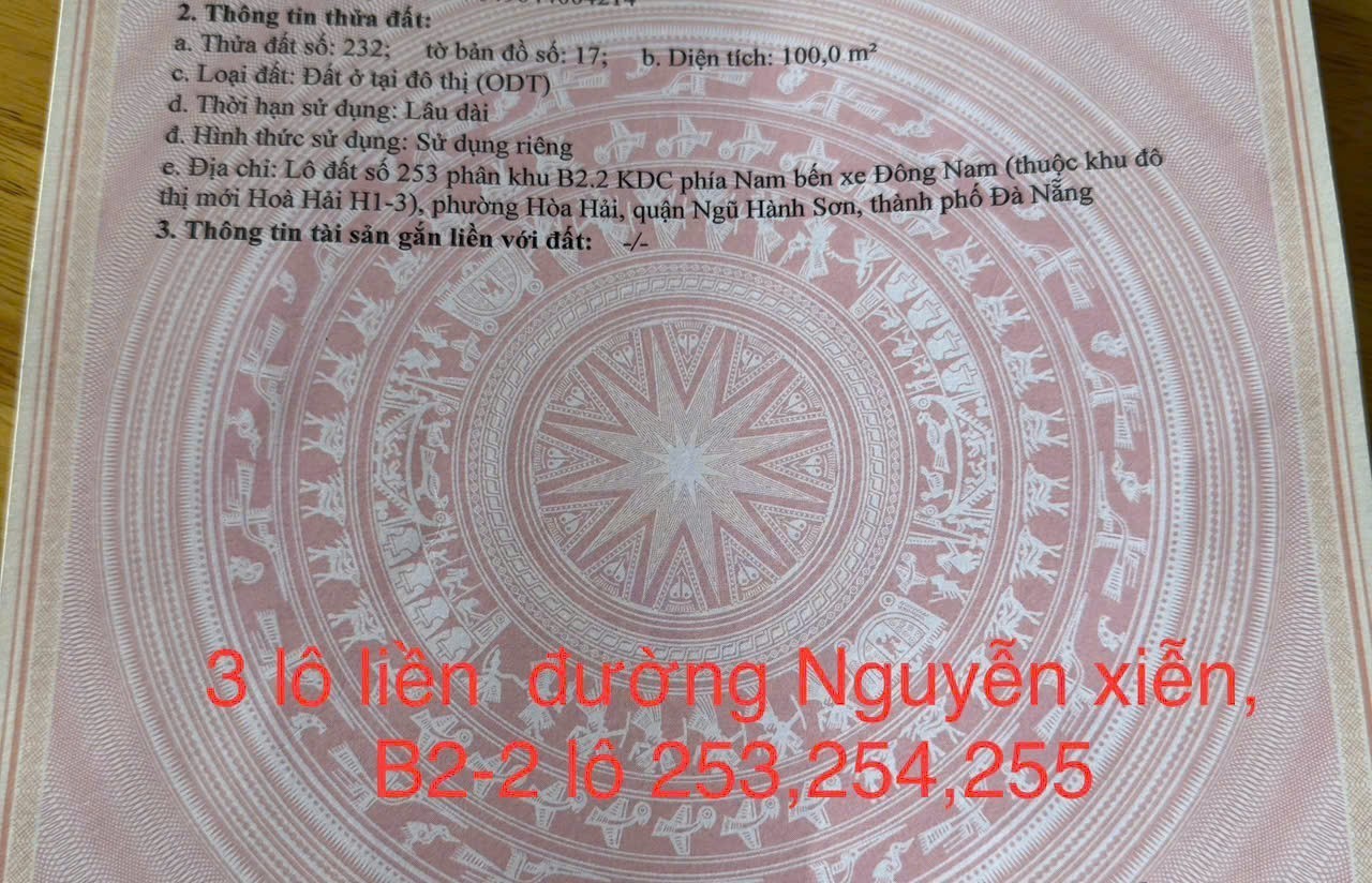 3 lô liền ,300m2/ 27 tỷ Đất đường Nguyễn Xiển, Sát biển Sơn Thủy,NHSơn, Đ Nẵng 2