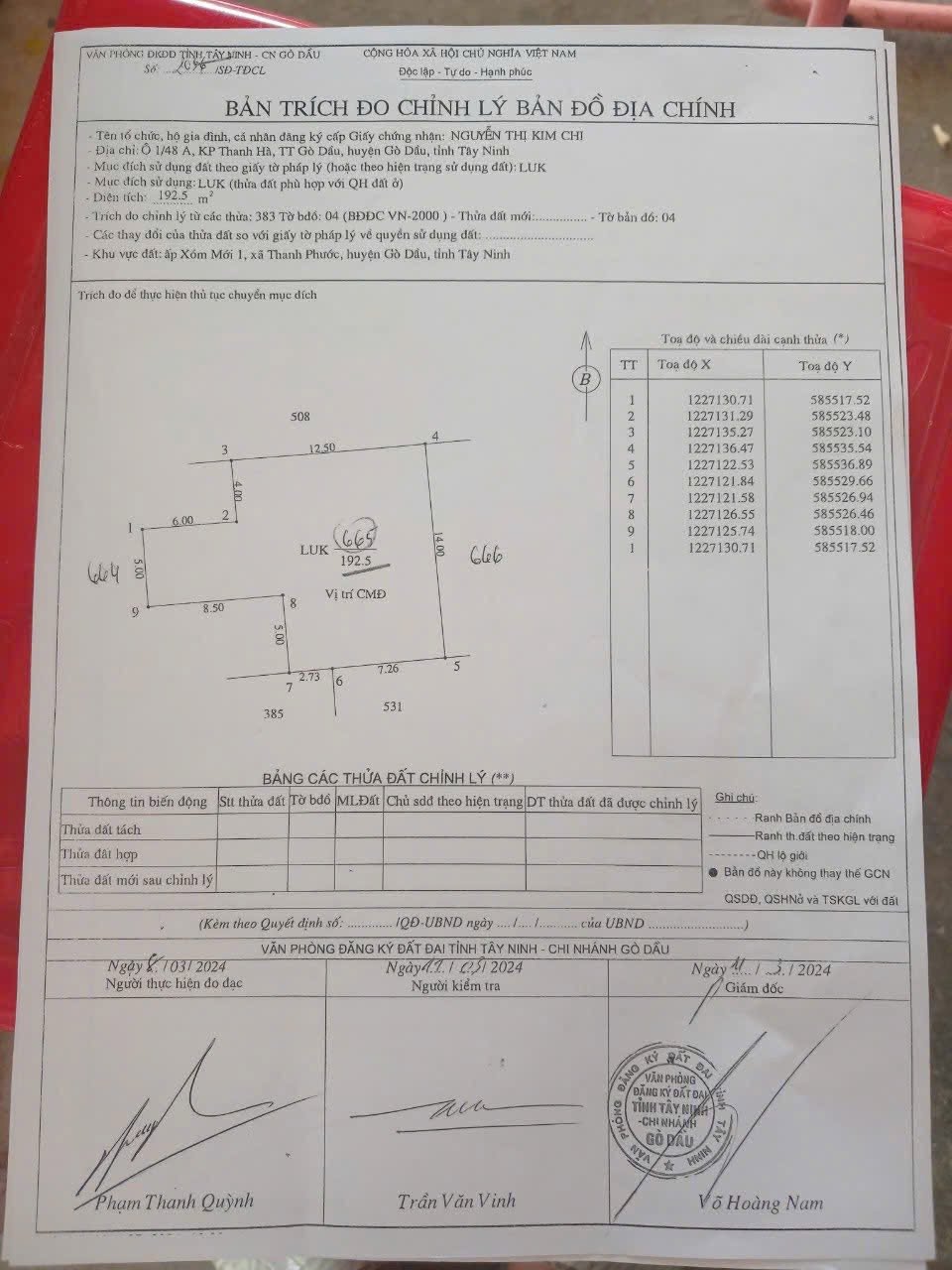 Chính chủ cấn bán lô đất tại KP Thanh Hà,Thị Trấn Gò Dầu, Tây Ninh. 4