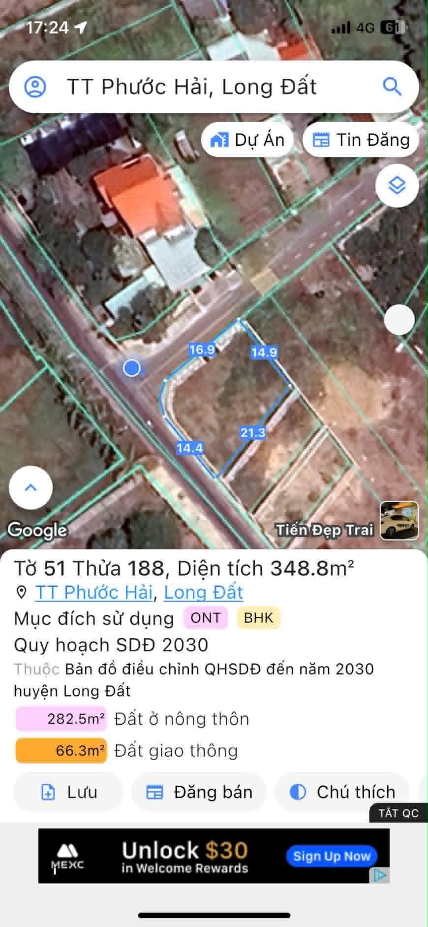 Cần bán Đất đường Võ Văn Kiệt, Thị trấn Phước Hải, Diện tích 348m², Giá Thương lượng 2