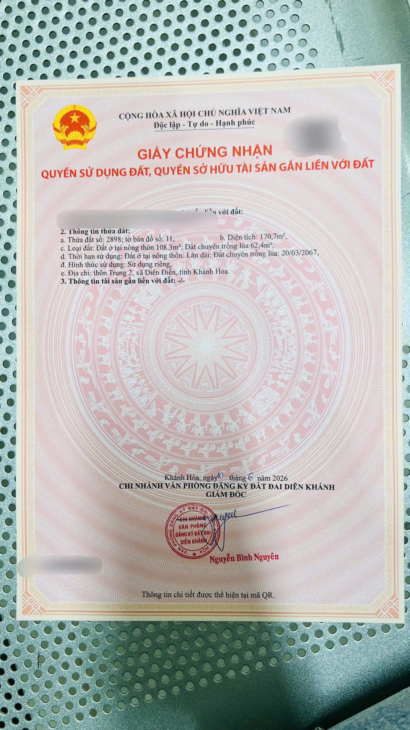 Bán đất Diên Điền mặt tiền Hương Lộ 5 đi Am Chúa vị trí đẹp gần chợ thôn Trung 6