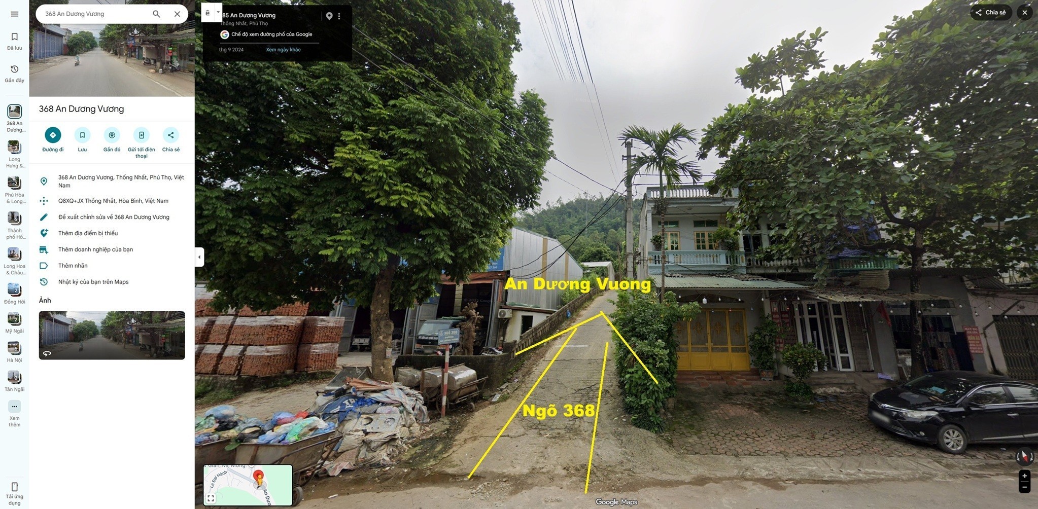 Bán đất ngõ 368 An Dương Vương, TP Hòa Bình (nay là tỉnh Phú Thọ), diện tích 854.2m2, miễn TG 2