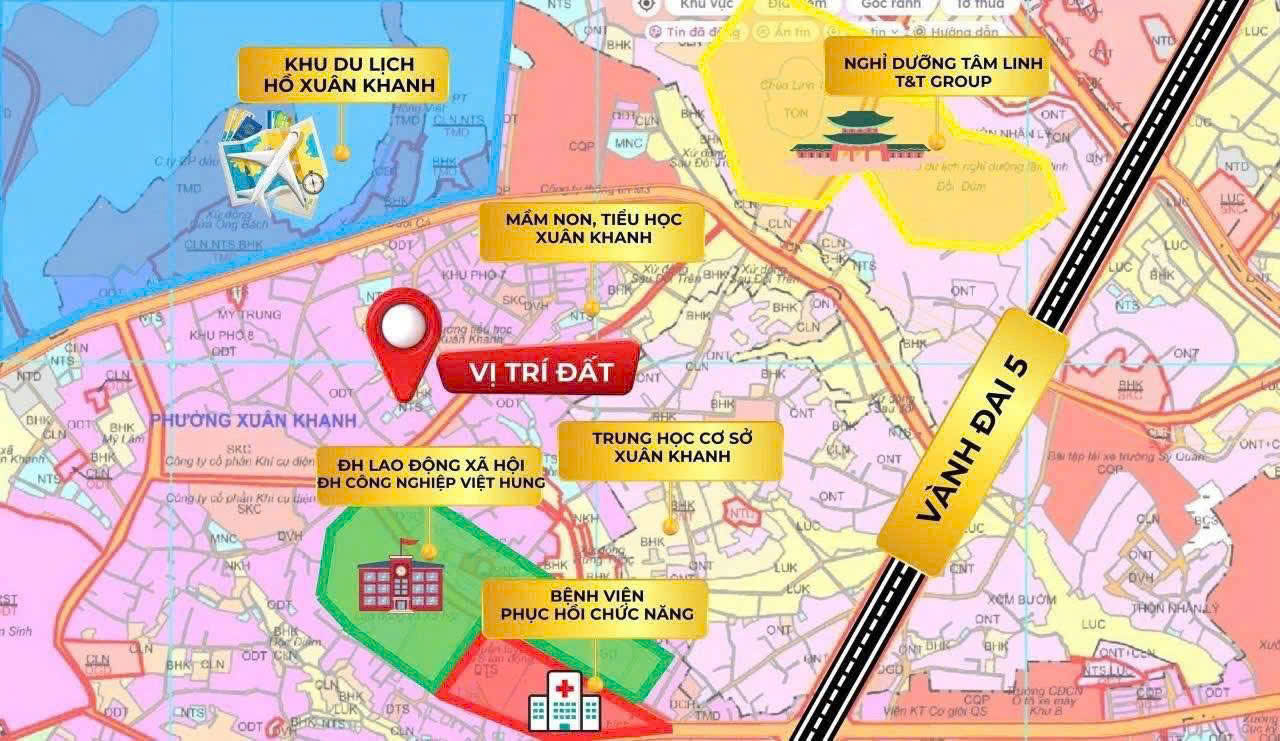 Bán đất thổ cư Xuân Khanh 100m2 full thổ trục chính kinh doanh chỉ 2 tỷ 2