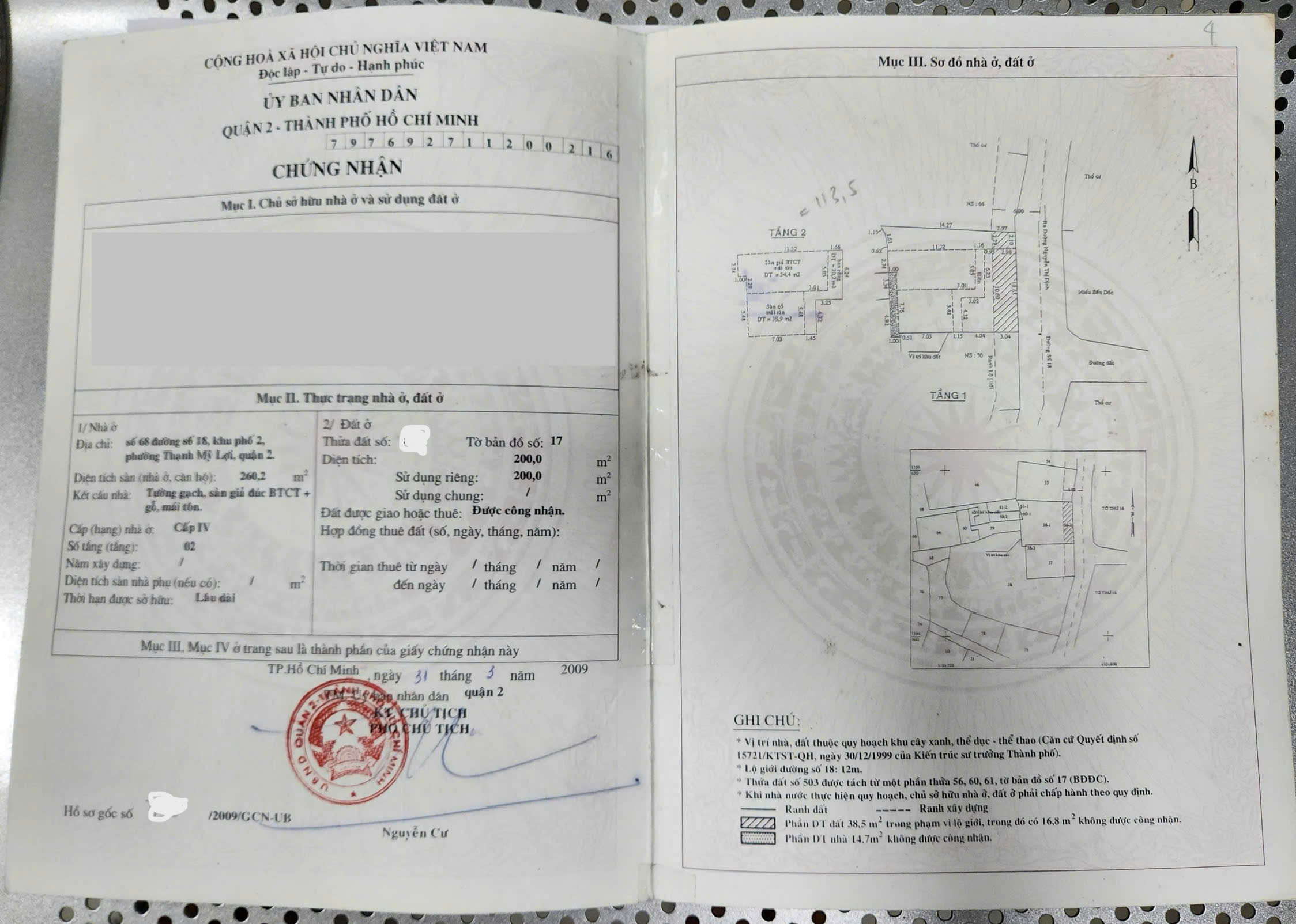Cần bán Nhà mặt tiền Phường  Thạnh Mỹ Lợi, Quận 2, Diện tích 200m², Giá Thương lượng 2