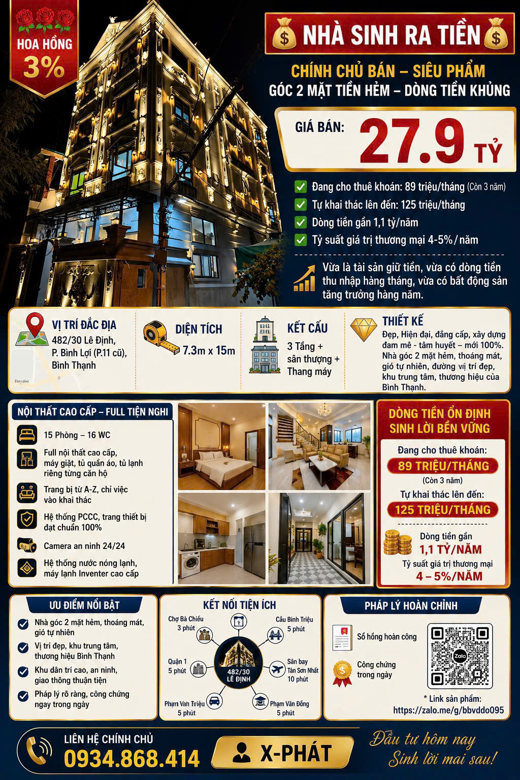 Cần bán Nhà mặt tiền Bình Thạnh, Hồ Chí Minh, Diện tích 183m², Giá 027.9 Tỷ 9