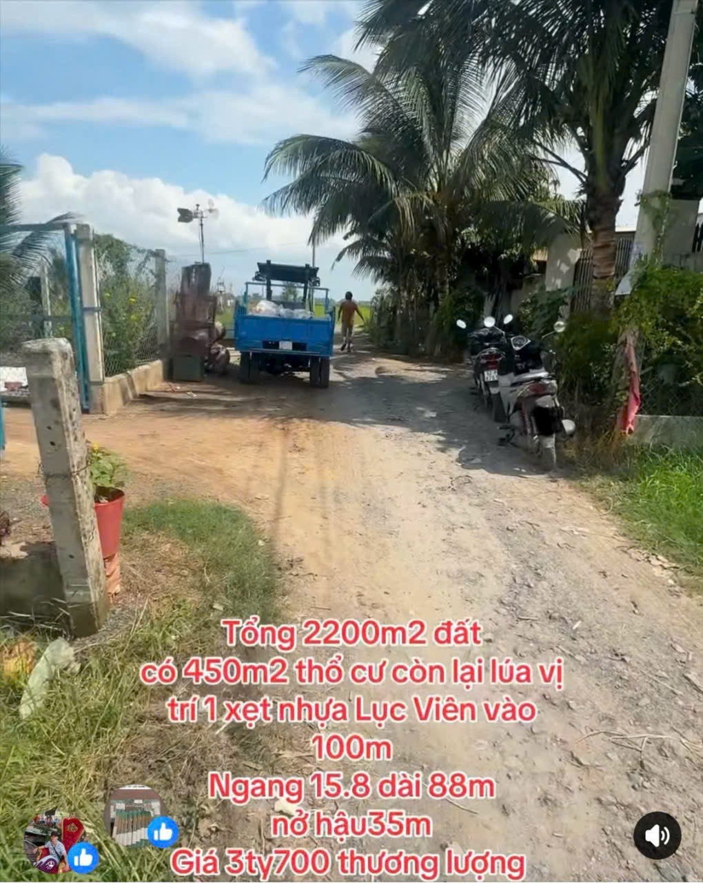 Bán đất thổ + lúa thích hợp xây nhà vườn xã Đức Lập Hạ tdt 2200m2 ( 450m2 thổ) giá 3,7 tỷ 3