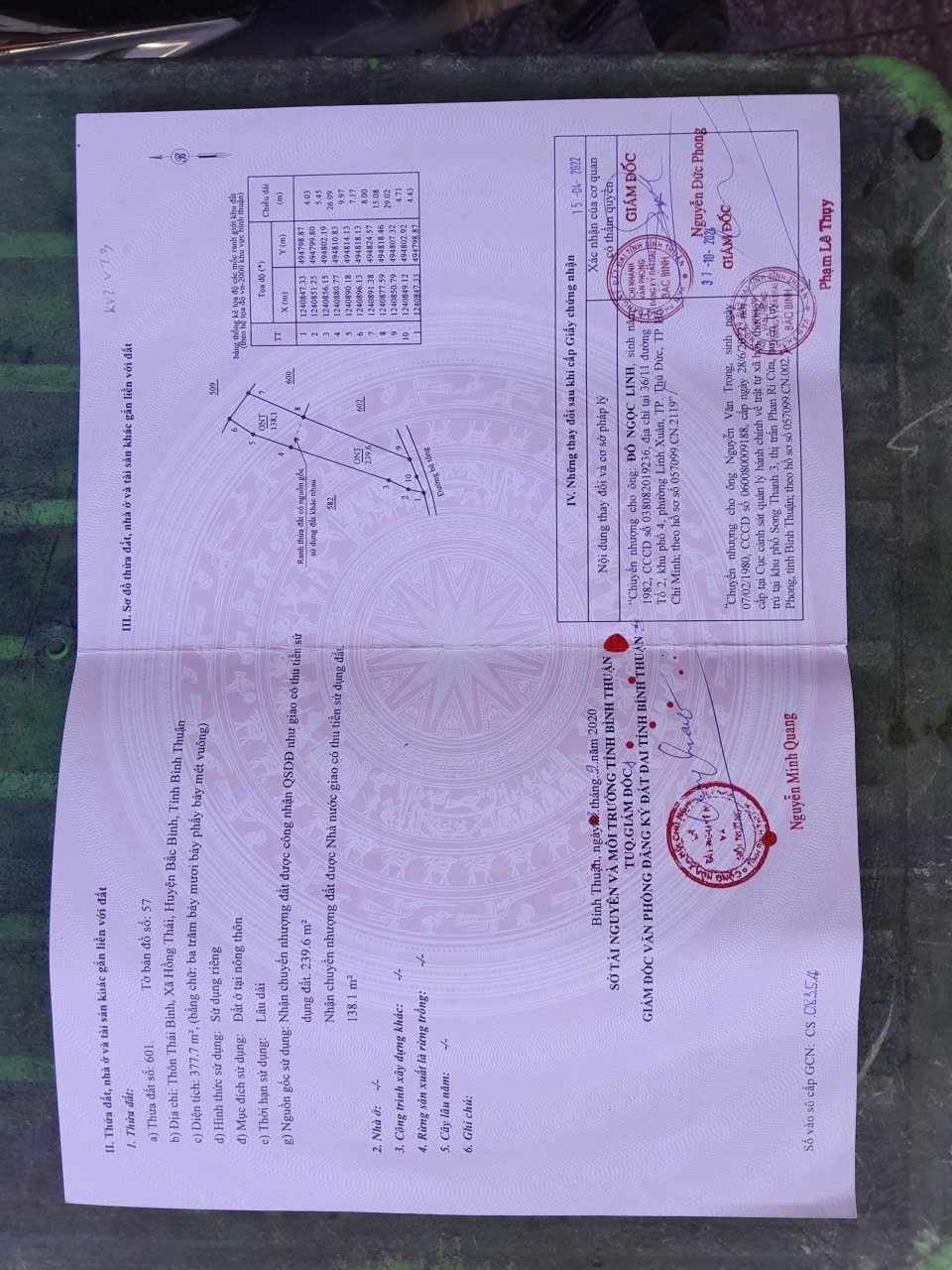 Bán 377,7m2 Đất Mặt Đường Bê Tông Xã Hồng Thái, Huyện Bắc Bình, Bình Thuận