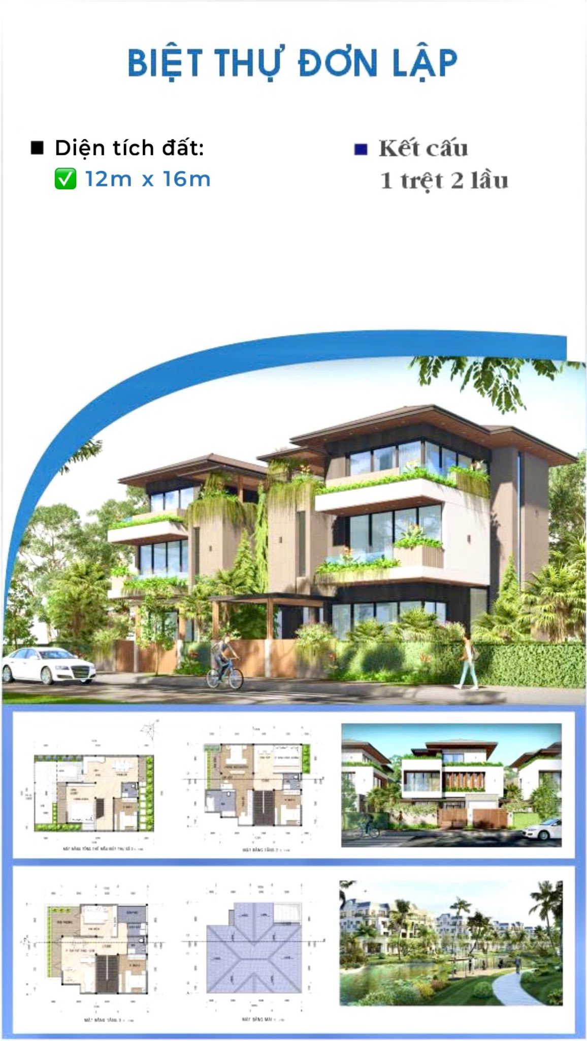 Độc nhất 1 nền biệt thự 10x16m mặt tiền 12m, full thổ full sổ: 3 tỷ 2(VAT). Vũ 0823900266 4