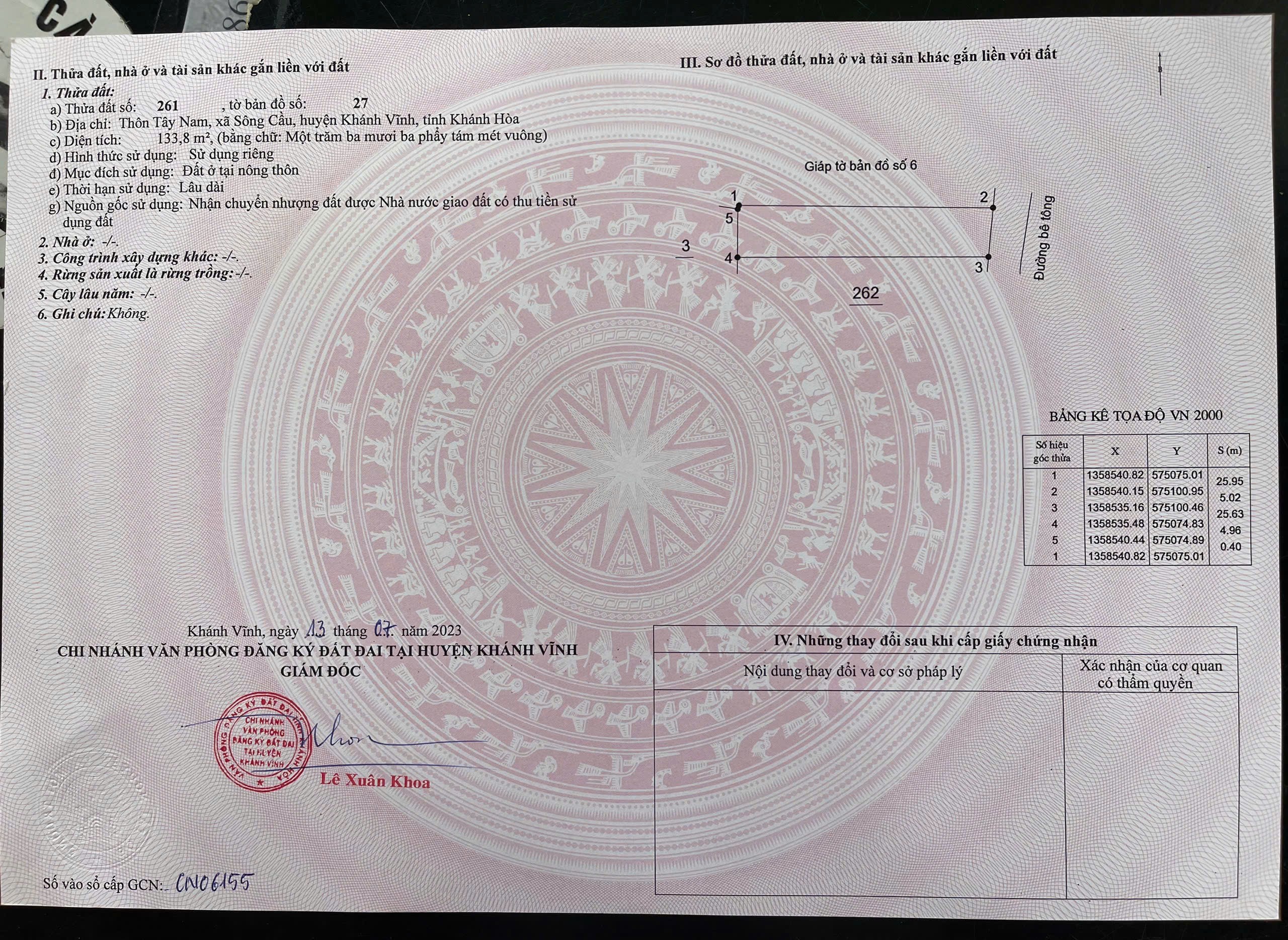 Bán đất Sông Cầu - Khánh Vĩnh full thổ cư thôn Tây Nam sát bên Tỉnh Lộ 2 5