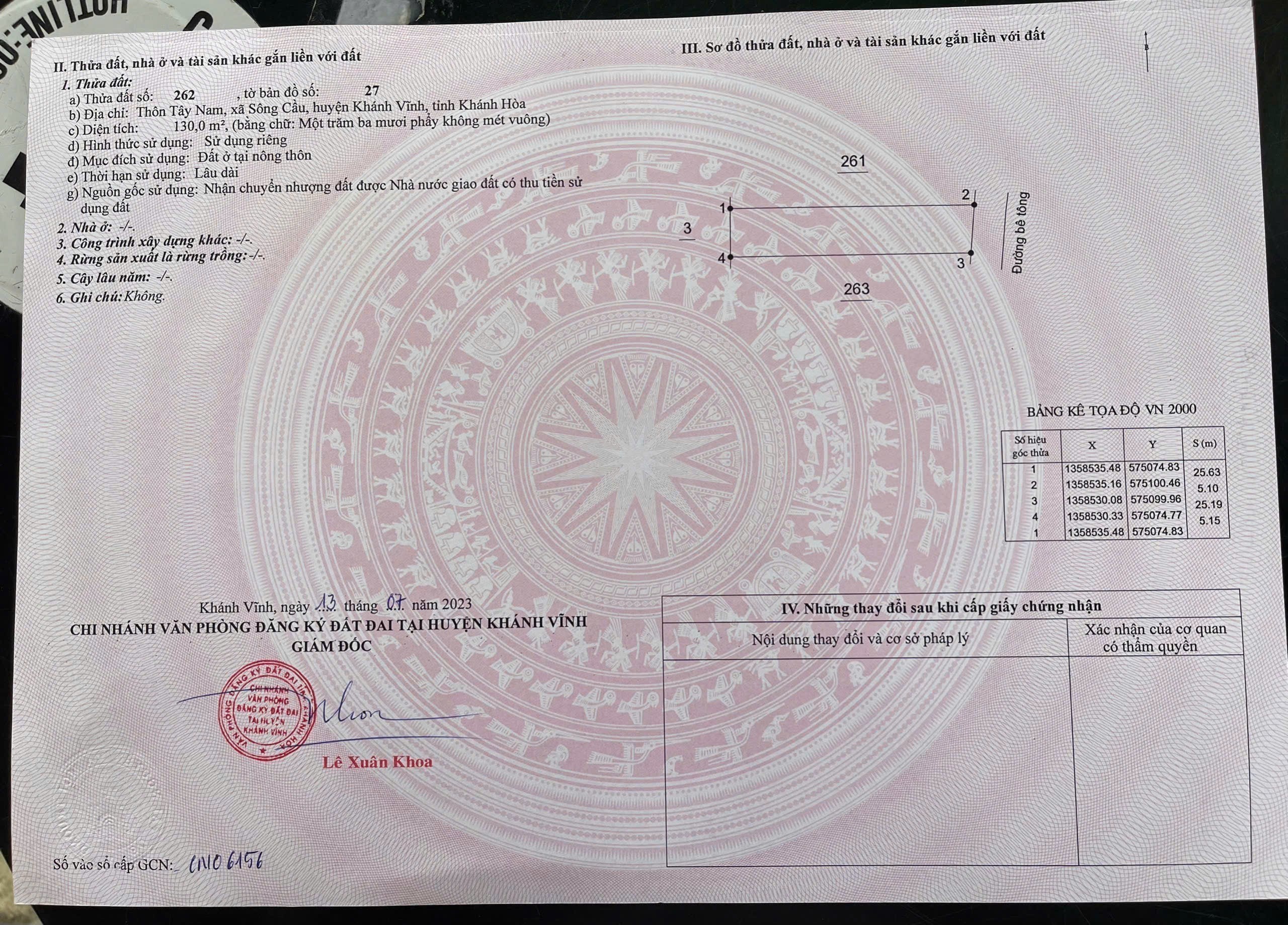 Bán đất Sông Cầu - Khánh Vĩnh full thổ cư thôn Tây Nam sát bên Tỉnh Lộ 2 6