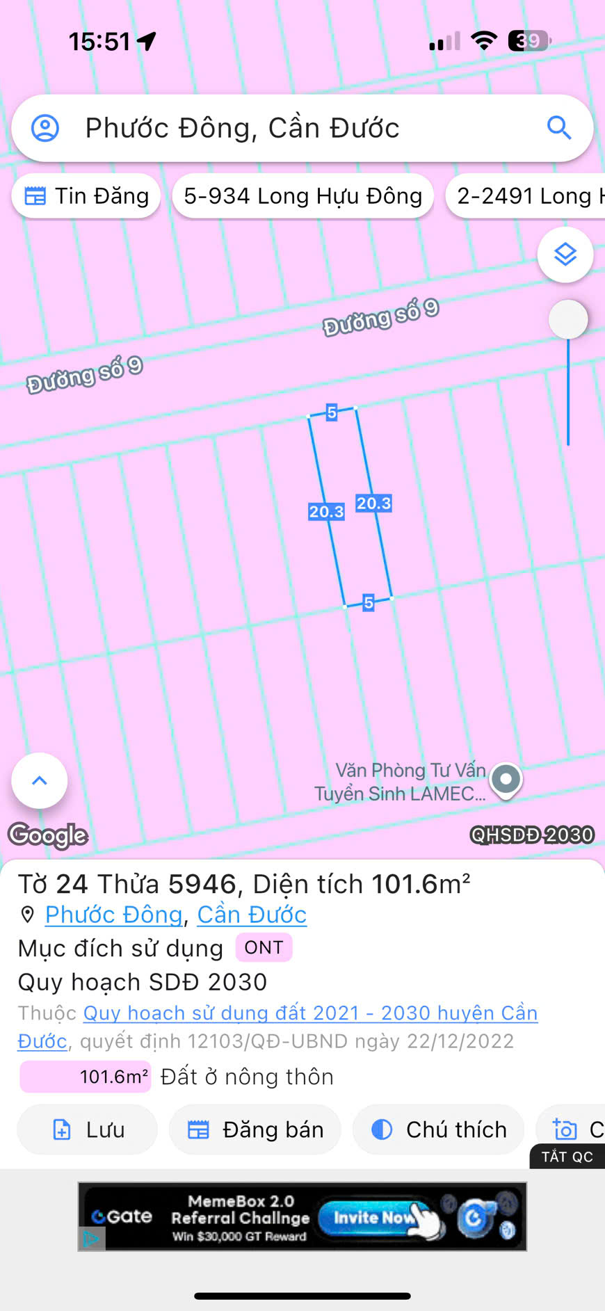 Đất nền giá ngộp 100m2 tdc Phước Đông giá rẻ đầu tư 770tr 6