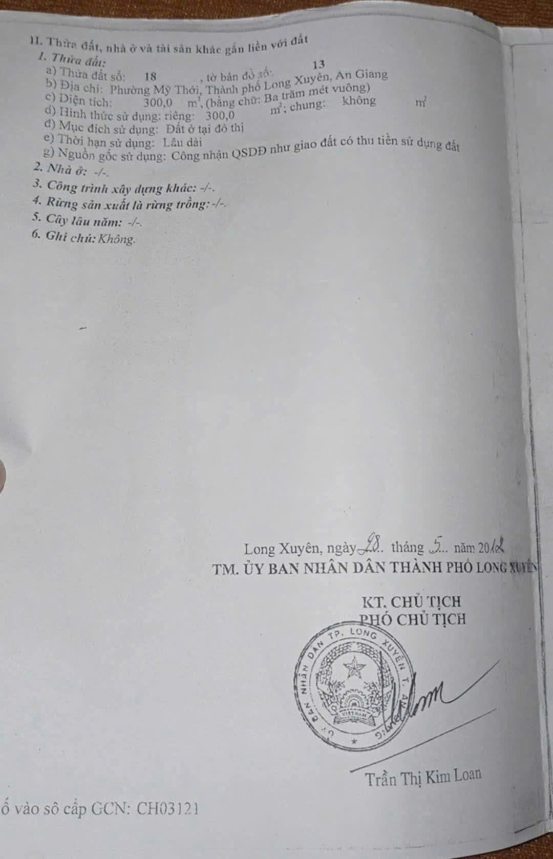 Cần bán Đất đường Trần Hưng Đạo, Phường Mỹ Thới, Diện tích 300m², Giá Thương lượng