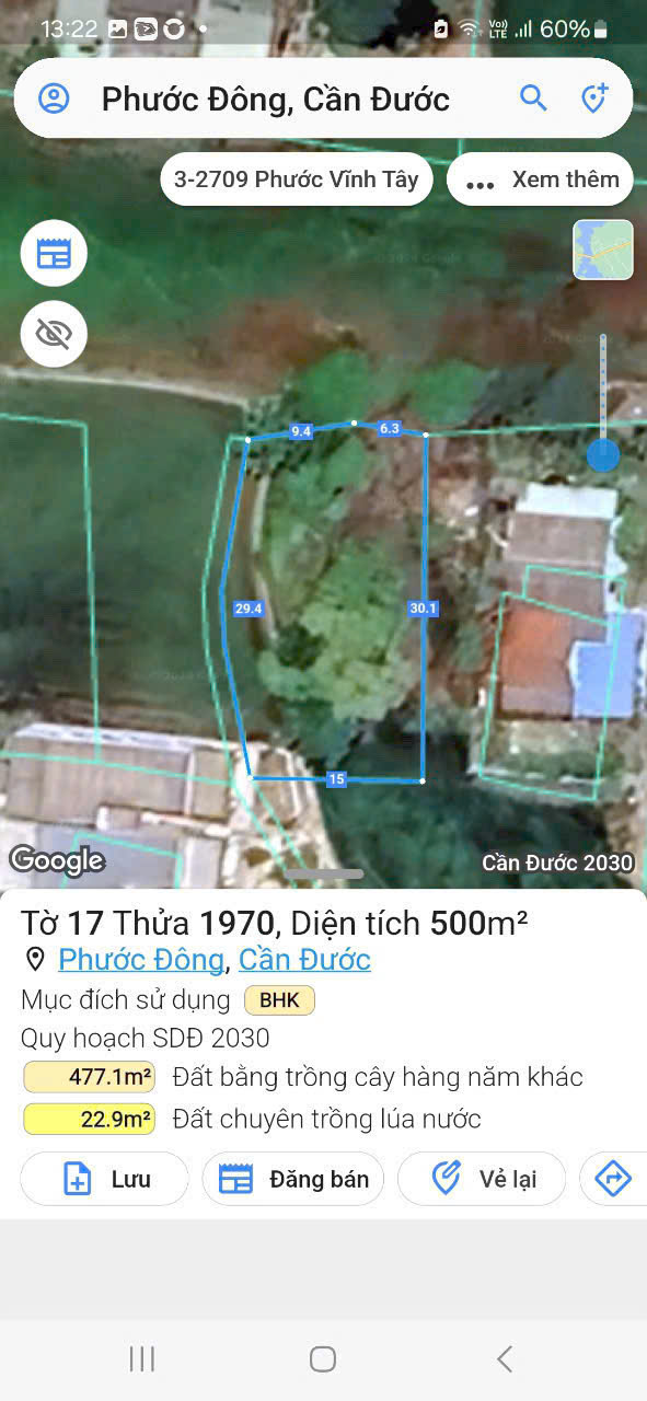 Đất vườn giá rẻ 500m2 mt xe máy xã Phước Đông 650tr 3