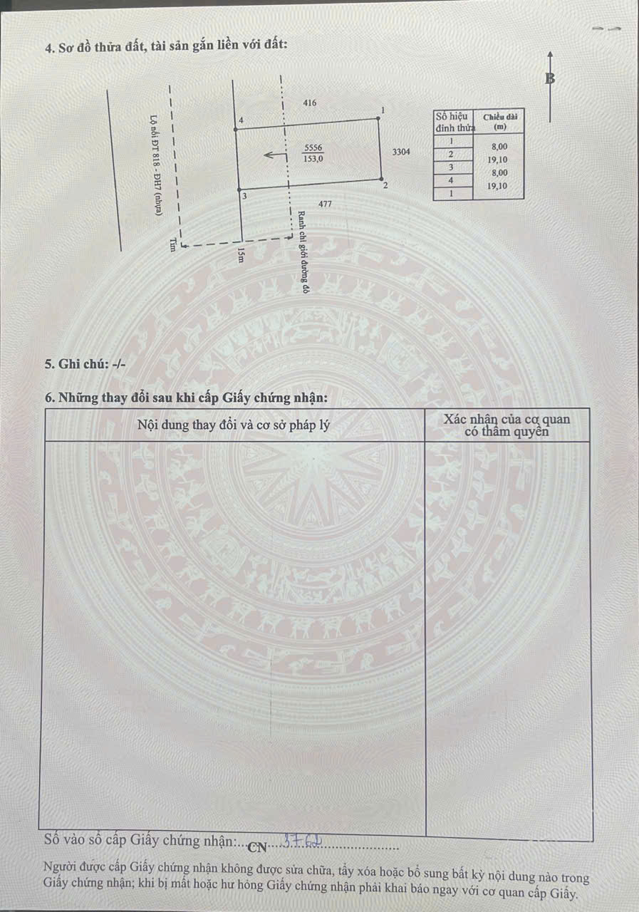 Bán đất thổ cư mt đường nhựa ĐH7 , xã Nhị Thành, Thủ Thừa dt 153m2 giá 1,75 tỷ 4