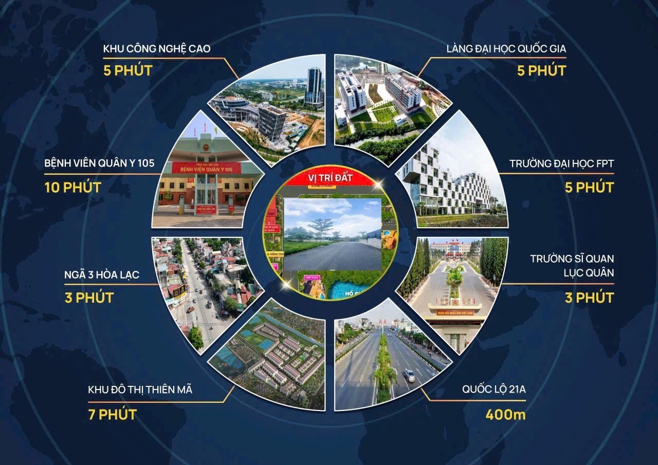 Bán nhanh lô góc view hồ đẹp, dt 100m2 full thổ cứ, ngay QL21, khu CNC Hòa Lạc, giá 3tỷ 2